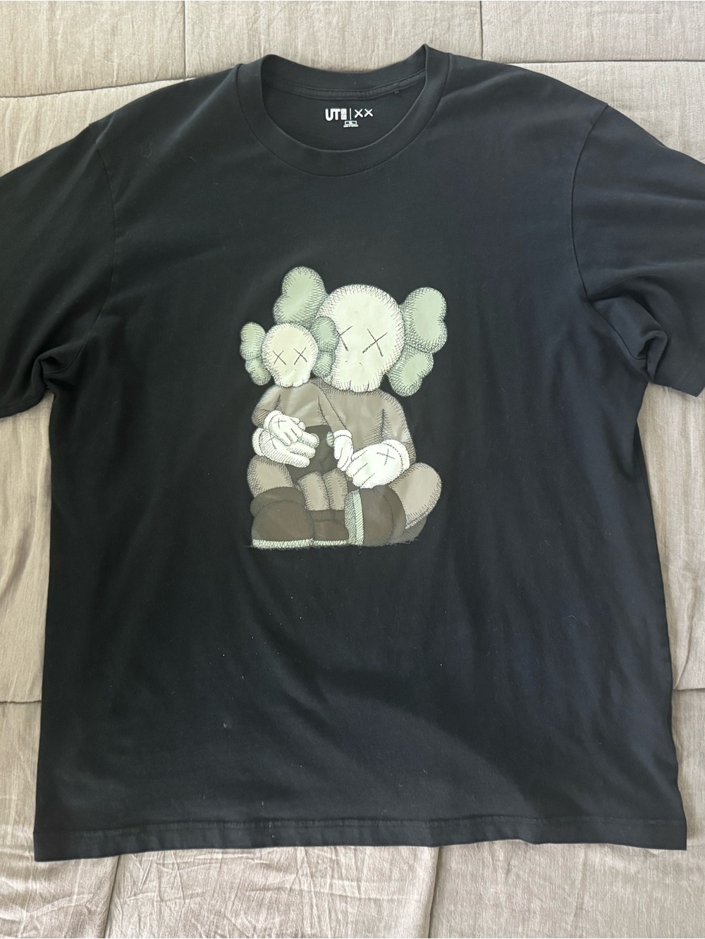 Uniqlo Black UT Crewneck Tee with Subtle Logo Print